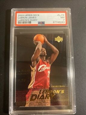 Lebron James 2003 Upper Deck Lebrons Diary LJ12 Rc Card Graded PSA 7